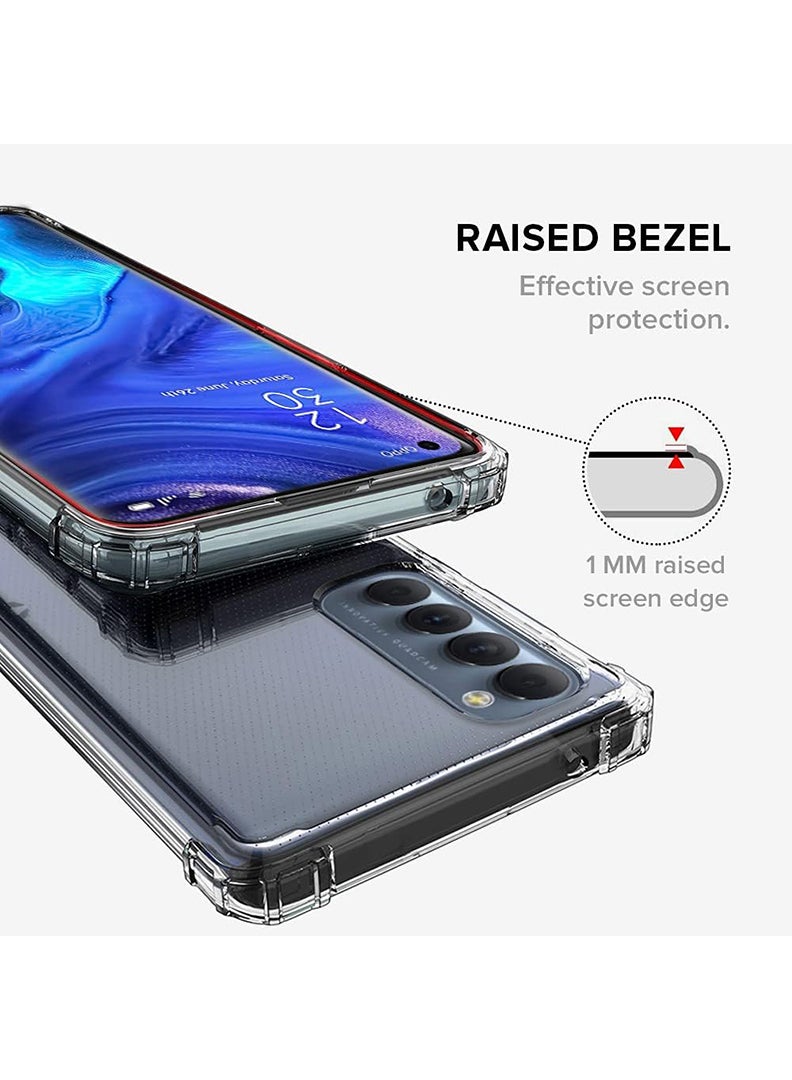 Case Up Oppo  Reno 4 Pro Clear Case, Shock-Absorption TPU Cell Phone Cover with Reinforced Corners, Soft Flexible & Crystal Clear Protective Bumper Case - Image 5