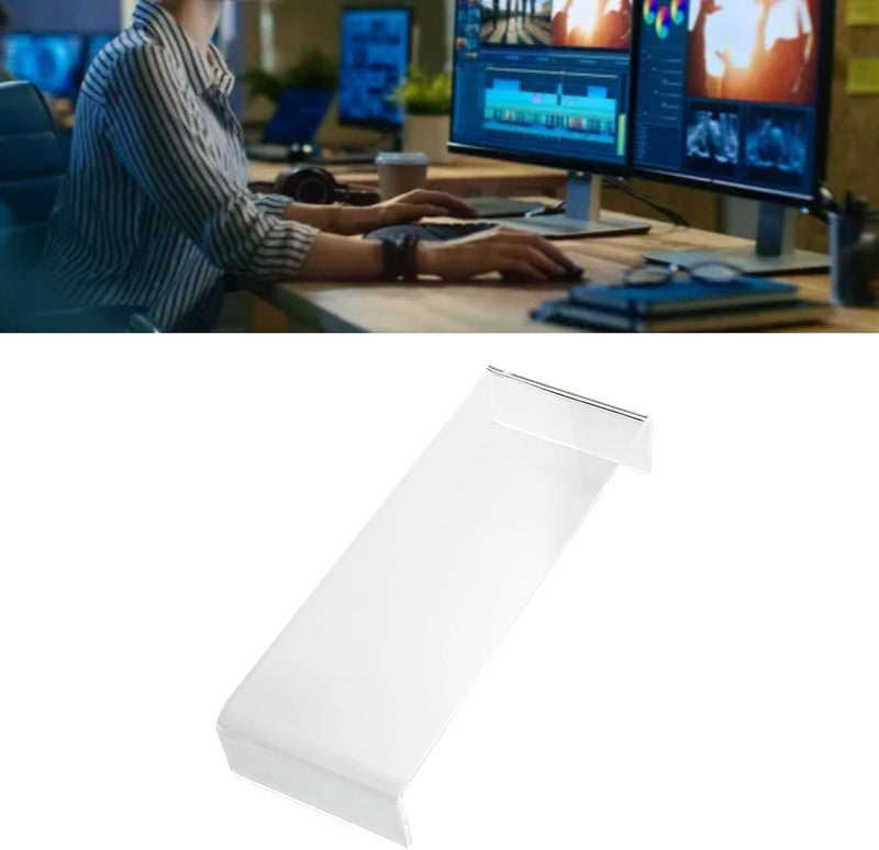 Acrylic Monitor Riser, 3.5 Inch Height Ergonomic Computer Stand, Holds up to 50 lbs, Space Saving Desk Organizer for Laptop Monitor TV in Bedroom or Study (Transparent) - Image 3