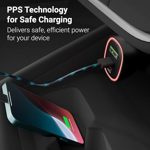 Zebronics 78W Car Charger with Multi-Output - Dual Type-C (30W+30W) & 1 USB (18W), PPS Tech, Rapid Charging, 1m Type-C 60W Cable, Compact, for Smartphones, iPhones, Tablets, Earbuds (CC78) - Image 5