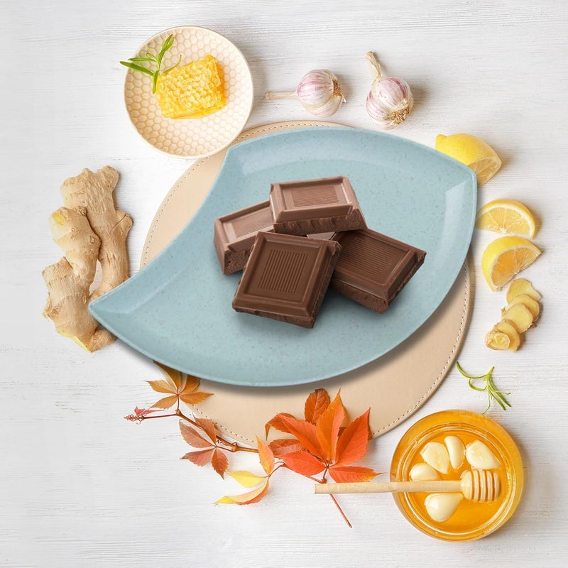 KitchEase Flower PetalShaped Chips Dip Appetizer Plates Lightweight Wheat Straw Snack Dish Serving Tray for Dessert Sushi Veggies Salad Dishwasher Microwave Safe Nordic Pink - Image 5