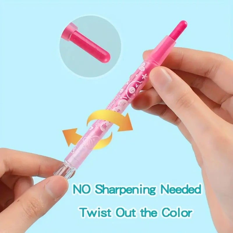 PROBABE 12-Color Rotating Crayon Marker Pen Set for Kids – Non-Toxic, Easy Grip, Washable Color Pens for Creative Fun, Ideal for Coloring Books, Sketching, DIY Crafts, and Gifting - Image 5