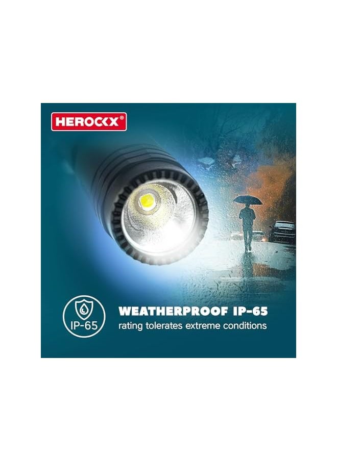 HEROCKX 1800mAh Flashlight Rechargeable LED Flashlights High Lumens, 1000 Lumens Super Bright Tactical Handheld Flashlight powerful, Zoomable, Waterproof, Long Lasting Flashlight for Hiking Camping Gift  - Image 5