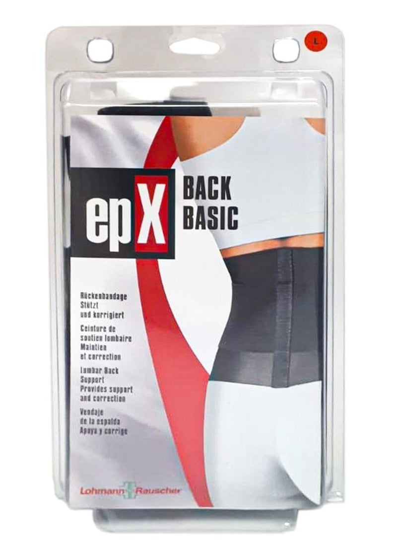 LOHMANN RAUSCHER Velpeau EPX Back Brace Support Basic Stabilising lumbar orthosis with insert and tensioning straps, Black, Size Large  - Image 1