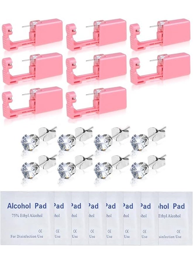 SYOSI 24Pcs Self Ear Piercing Gun Kit, Disposable Nose Piercing Tools With Crystal Stud Earrings for Home Salon, Studs for Men Women  - Image 1