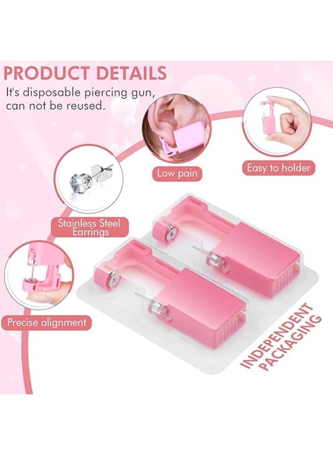 SYOSI 24Pcs Self Ear Piercing Gun Kit, Disposable Nose Piercing Tools With Crystal Stud Earrings for Home Salon, Studs for Men Women  - Image 3