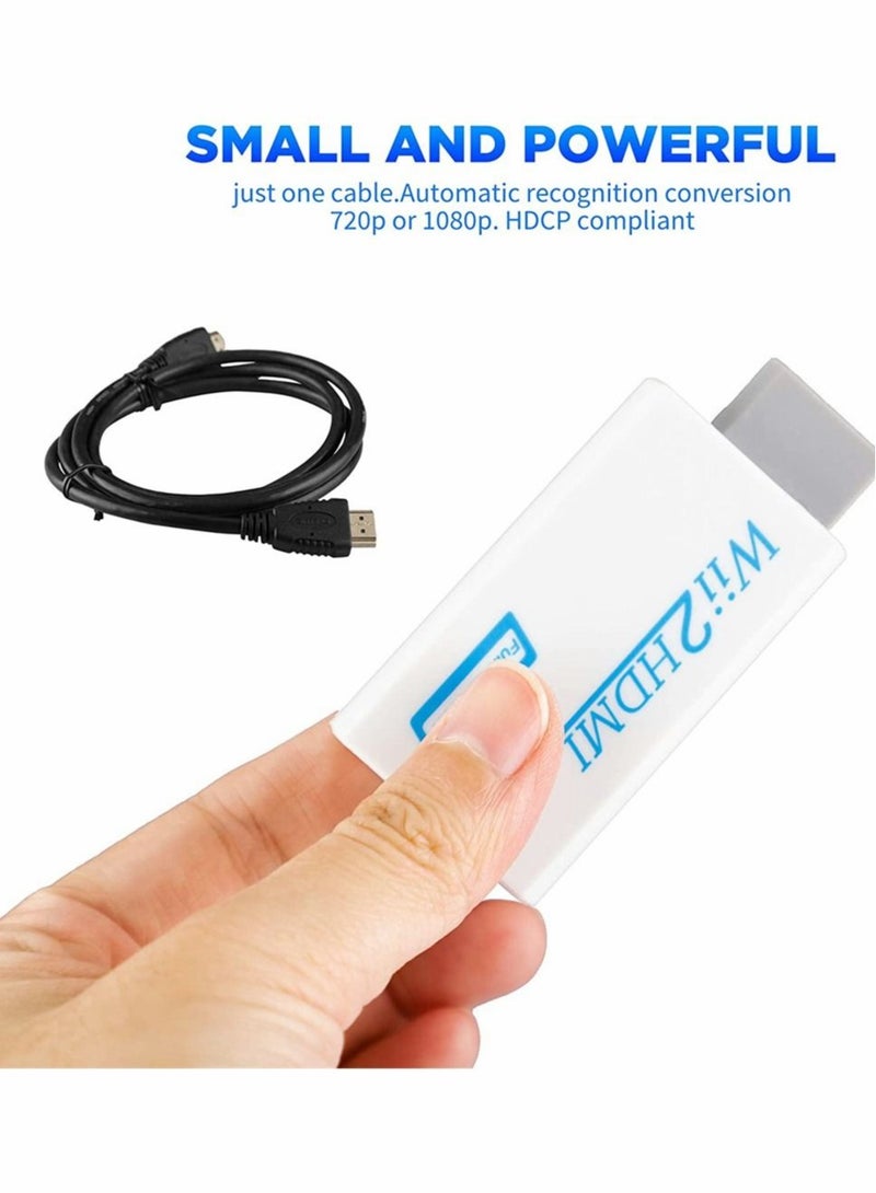 Beauenty Wii to HDMI Converter, Wii to Hdmi Adapter 1080P with 5FT High Speed HDMI Cable Wii2 HDMI Adapter with 3.5mm Audio Jack And 1080p 720p HDMI Output Compatible with All Wii Display Modes (White) - Image 5