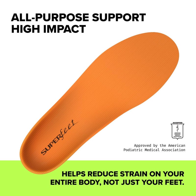 Superfeet All-Purpose High Impact Support Insoles (Orange) - Trim-To-Fit Orthotic Arch Support Shoe Inserts - Professional Grade - Men 11.5-13 / Women 12.5-14 - Image 2