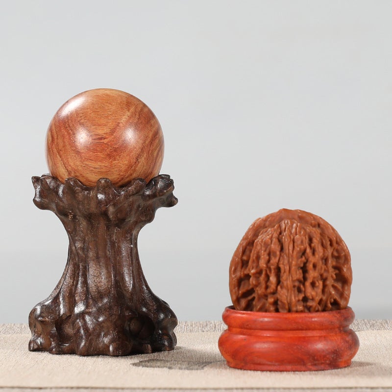 Solid Wood Walnut Holder Base Crystal Ball Base Holder Mahogany Spherical Ornament Egg Carving Holder Gourd Base Bracket - Image 5