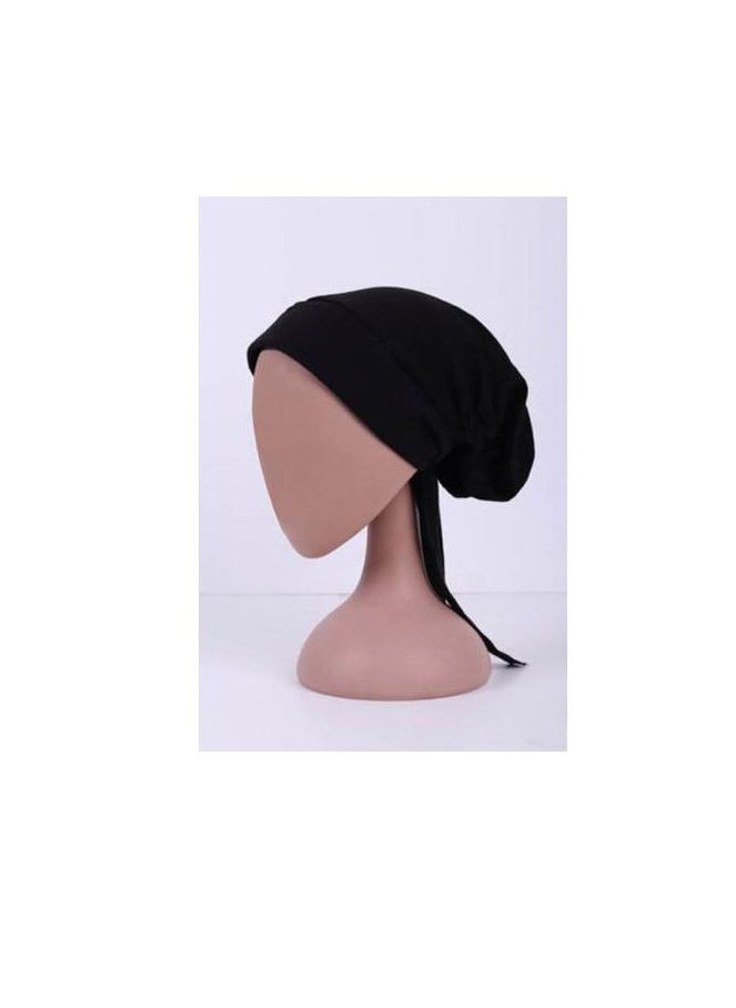 Generic - Full cotton hijab headband with front support - elastic and tie at the back - 3 pieces - Image 1