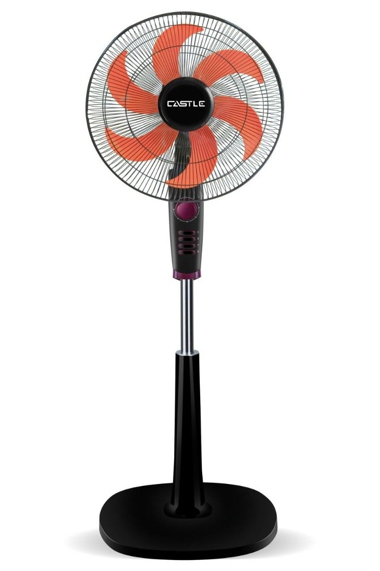 Castle Castle Stand Fan 18 Inch, 6 Blades, 3 Speeds, FAS 2218 - Black