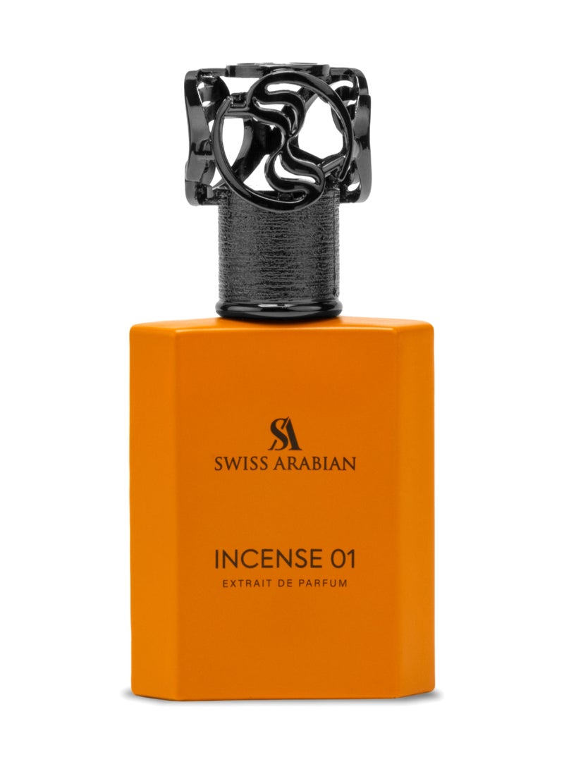 SWISS ARABIAN Incense 01 Extrait De Parfum, 50ml, Premium Quality Perfume, Unisex Fragrance, Fresh Incense, Luxurious Blend Perfume for Women and Men - Image 1