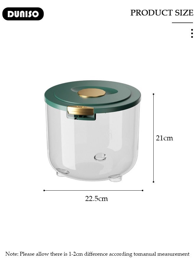 DUNISO Rice Bucket,Rice Storage Container,Household Rice Barrel,Kitchen multifunctional grain container,Transparent Insect-proof Moisture, Insect-proof Food Storage Container with Pop Up Lid  for Flour, Sugar, Oatmeal  - Image 2
