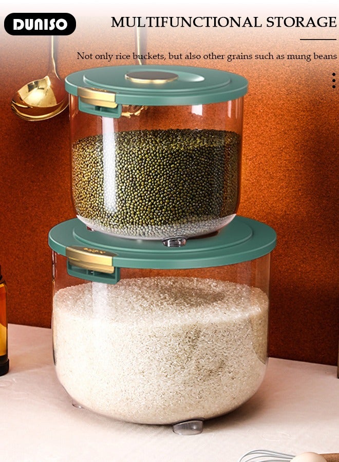 DUNISO Rice Bucket,Rice Storage Container,Household Rice Barrel,Kitchen multifunctional grain container,Transparent Insect-proof Moisture, Insect-proof Food Storage Container with Pop Up Lid  for Flour, Sugar, Oatmeal  - Image 4