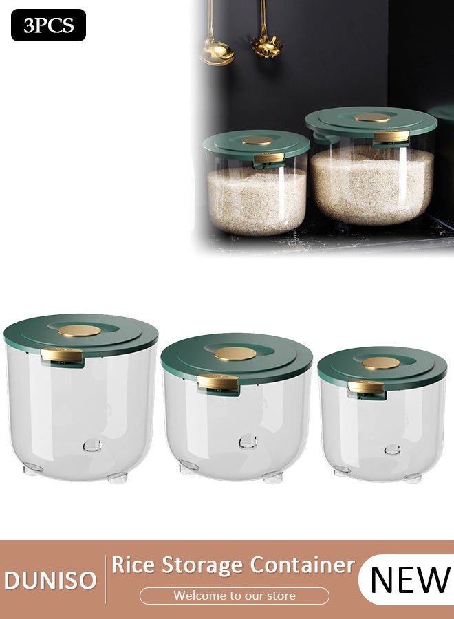 DUNISO Rice Bucket,Rice Storage Container,Household Rice Barrel,Kitchen multifunctional grain container,Transparent Insect-proof Moisture, Insect-proof Food Storage Container with Pop Up Lid  for Flour, Sugar, Oatmeal - Image 1