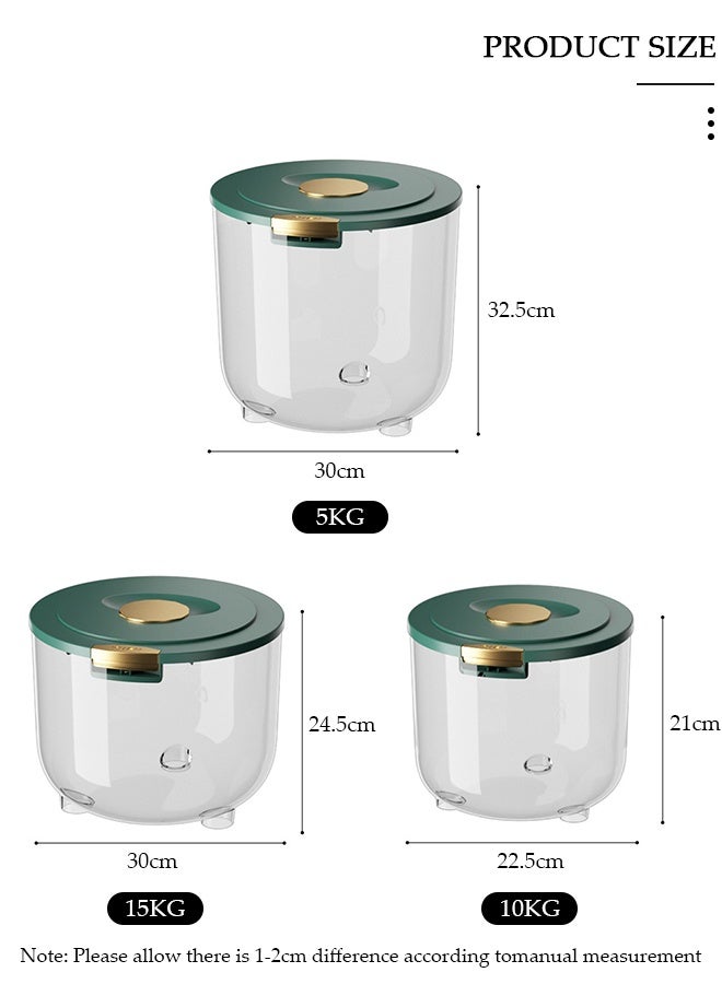 DUNISO Rice Bucket,Rice Storage Container,Household Rice Barrel,Kitchen multifunctional grain container,Transparent Insect-proof Moisture, Insect-proof Food Storage Container with Pop Up Lid  for Flour, Sugar, Oatmeal - Image 2
