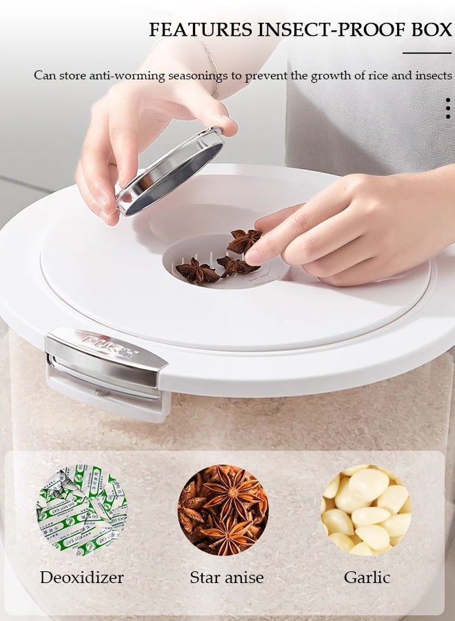 DUNISO Rice Bucket,Rice Storage Container,Household Rice Barrel,Kitchen multifunctional grain container,Transparent Insect-proof Moisture, Insect-proof Food Storage Container with Pop Up Lid  for Flour, Sugar, Oatmeal - Image 5