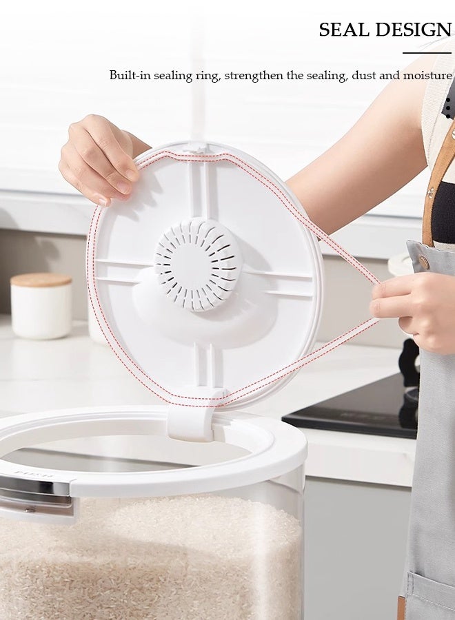 DUNISO Rice Bucket,Rice Storage Container,Household Rice Barrel,Kitchen multifunctional grain container,Transparent Insect-proof Moisture, Insect-proof Food Storage Container with Pop Up Lid  for Flour, Sugar, Oatmeal - Image 4