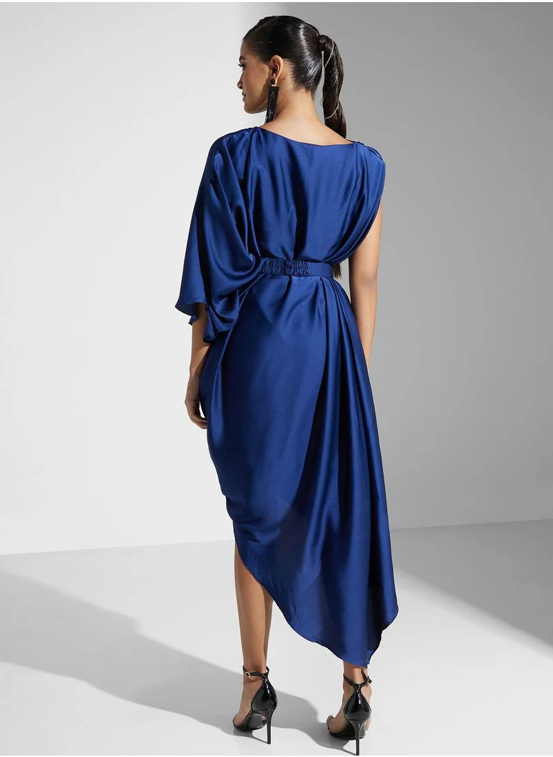 Golden Apple Plain Ruched  Dress
