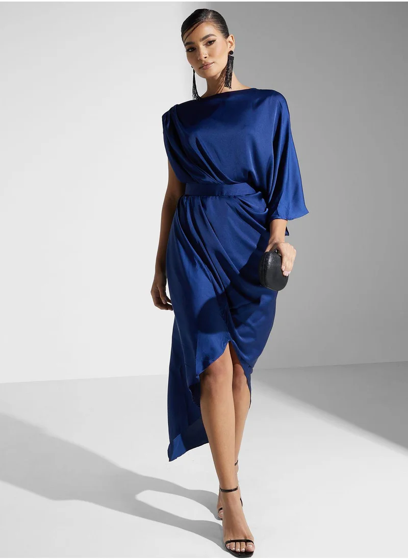 Golden Apple Plain Ruched  Dress