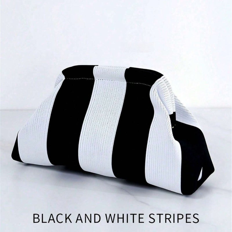 Women's Knitted Striped Clutch Bag - Image 2