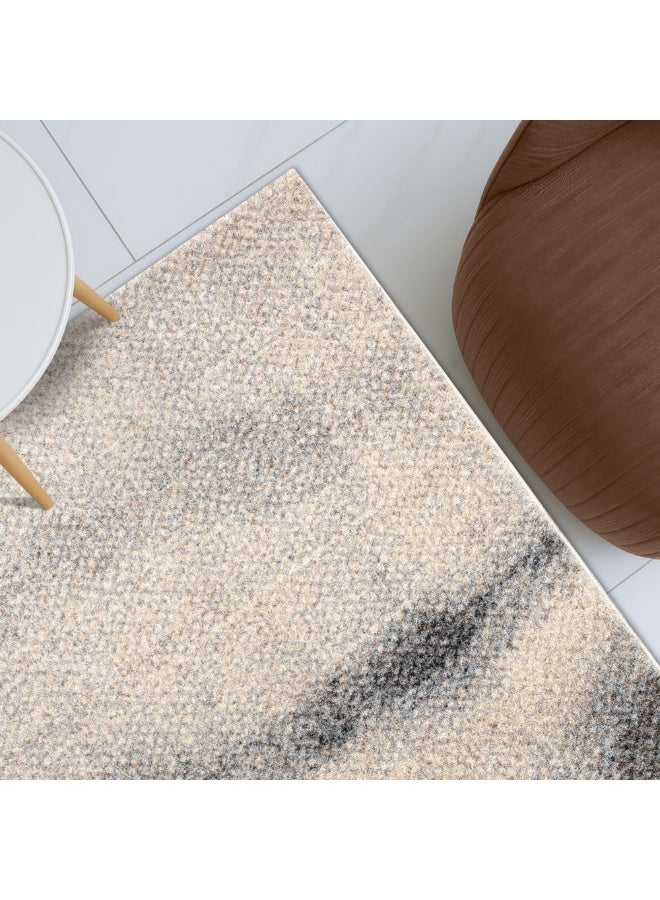 DANUBE HOME Sahara Modern Abstracts Rug | Washable Modern Rugs Style | Polypropylene + Polyester Area Rug Floor Covering | Indoor Carpet For Living Room Dining Bedroom 160X230cm-Brown-231200400557 - Image 1