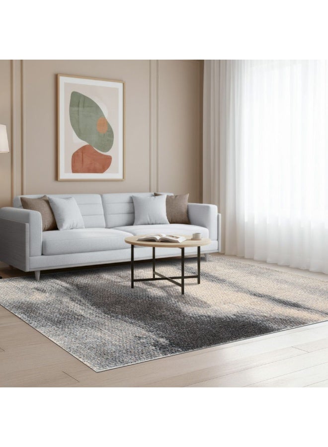 DANUBE HOME Sahara Modern Abstracts Rug | Washable Modern Rugs Style | Polypropylene + Polyester Area Rug Floor Covering | Indoor Carpet For Living Room Dining Bedroom 160X230cm-Brown-231200400557 - Image 2