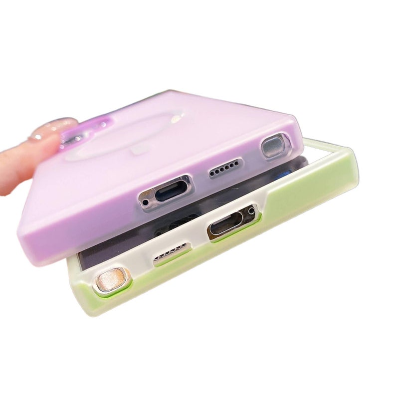 غطاء MagSafe | تصميم مزدوج الطبقات | بنفسجي Acrylic | مغناطيس قوي | لـ Samsung Galaxy A54 - Image 5