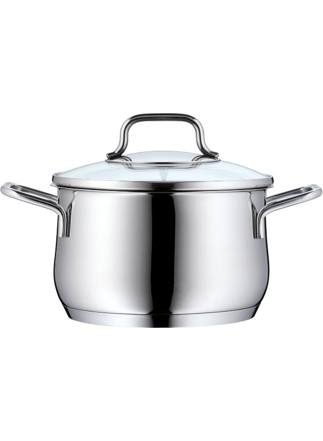 WMF Mattea 5-Piece Induction Saucepan Set with Glass Lid, Polished Cromargan Stainless Steel, Induction Pots Set, Uncoated - Image 3