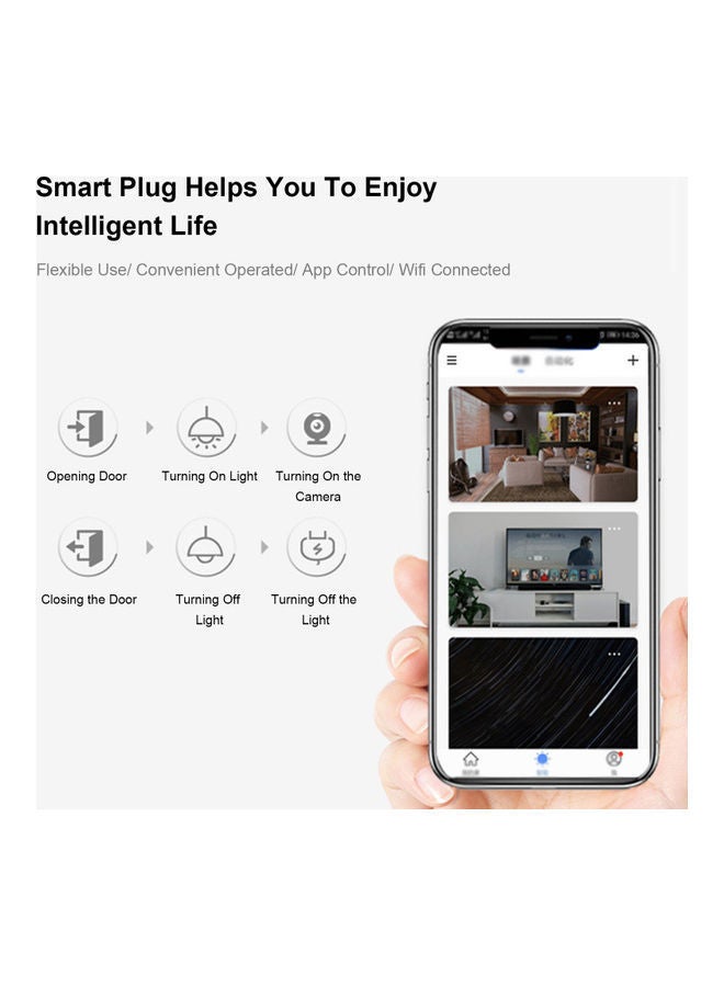 NIBEMINENT Wirelessly Connected Intelligent Household Adapter Plug White  - Image 2
