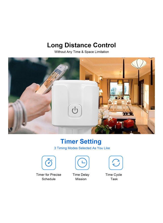 NIBEMINENT Wirelessly Connected Intelligent Household Adapter Plug White  - Image 4
