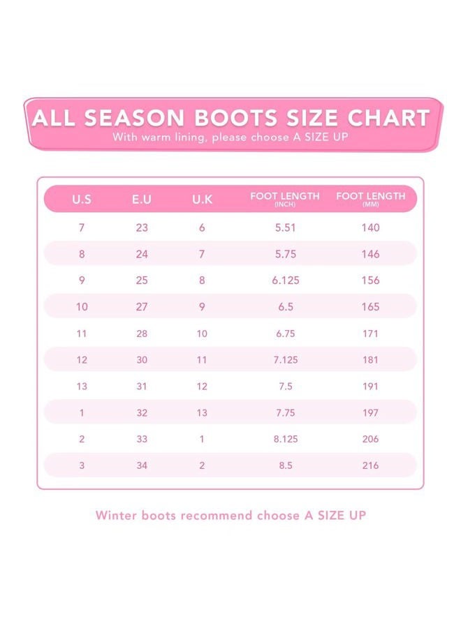 FUNCOO PLUS Toddler Rain Boots Kids Light up Snow Boots Boys Girls Waterproof Winter Boots with Removable Warm Lining, Gradient Butterfly, 9 Toddler - Image 5