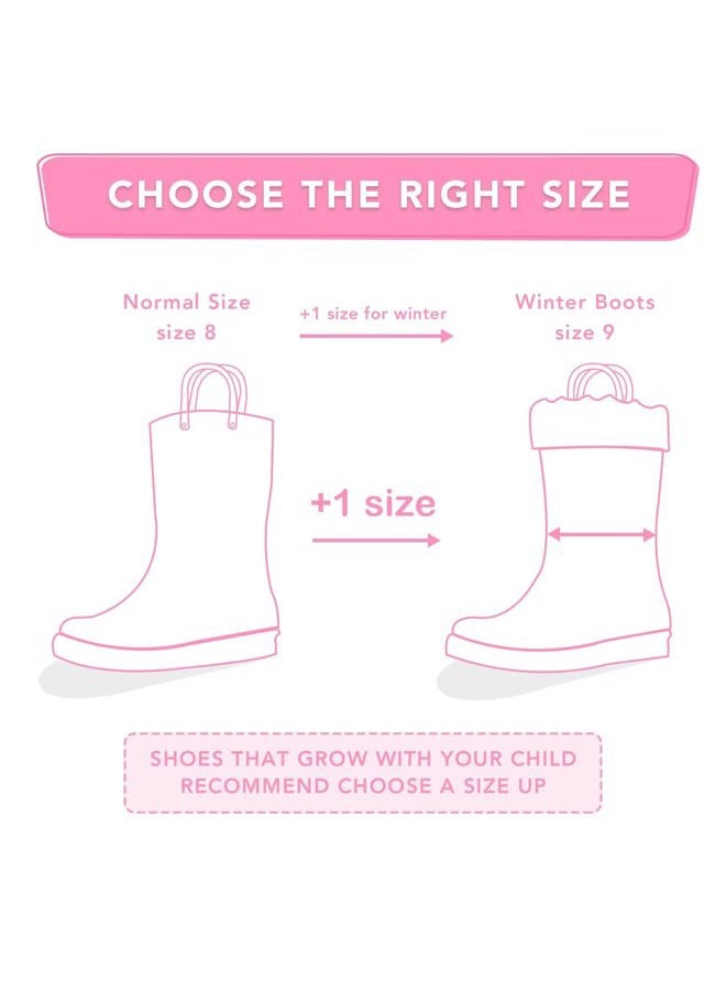 FUNCOO PLUS Toddler Rain Boots Kids Light up Snow Boots Boys Girls Waterproof Winter Boots with Removable Warm Lining, Gradient Butterfly, 9 Toddler - Image 4