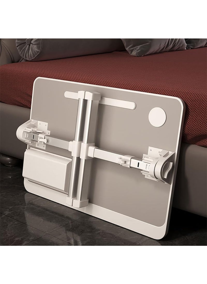 Taimi - Multipurpose Bed Table, Portable Mini Study Desk for Gaming, Eating, and Working, Adjustable Standing Desk with Removable Baffle, 40x60x27-40cm, Folding Bed Tray with Card Slot, USB Charging, Eye Protection Lamp, Drawer, Bookshelf, Anti-Slip Tray, and Hand Guard - Image 1