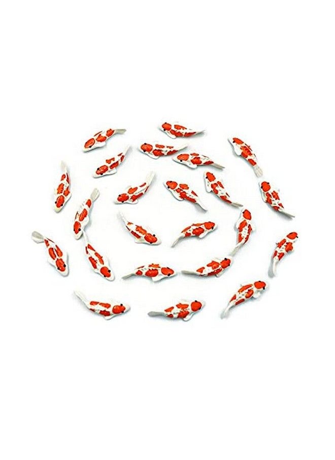 1shopforyou - Lot Of 12 Miniature Koi Fish Fairy Garden Supplies Animal Fish Figurine Furniture Dollhouse Orange & White Color - Image 1