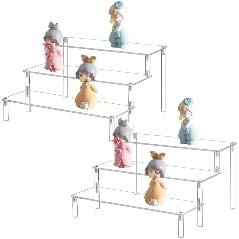 BYCY BYCY Clear 3 Tier Acrylic Cupcake Display Stand Collection Organizer Shelf Desserts HolderAcrylic Display Riser for Cupcake  2 Pack 12 x 102 x 63 