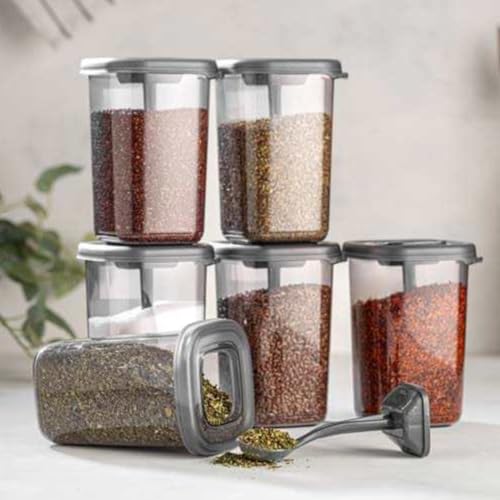 TASMAX containers for kitchen storage set kitchen accessories items for home storage box and organiser and with Serving Spoon organizer storage box 6 kitchen accessories (1100ml) Capacity (PACK OF 6) - Image 1