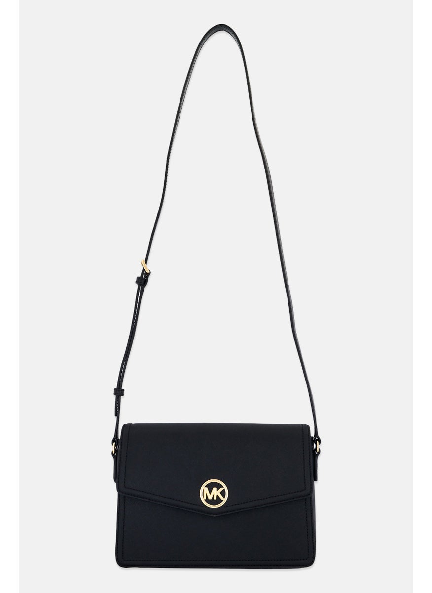 Michael Kors Women Brand Logo Shoulder Bag 21 H x 28 L x 8 W cm, Black  - Image 1