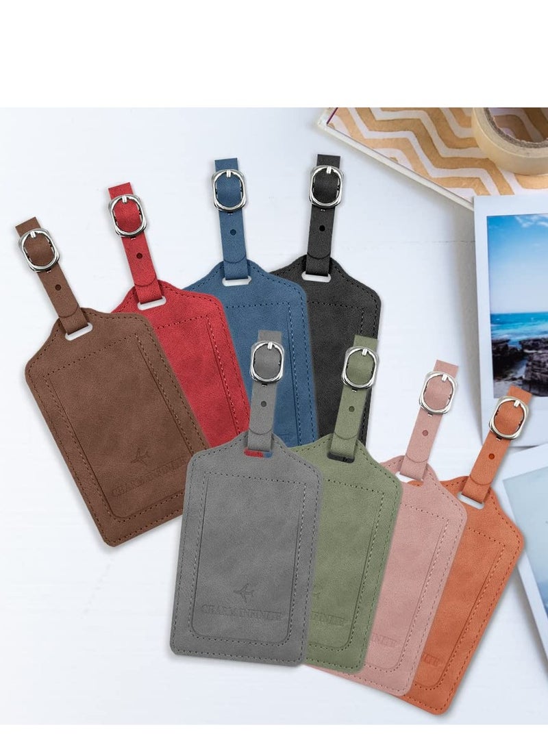 KASTWAVE Leather Luggage Tags, Leather Luggage Tags with Flap & Strap, Name ID Card for Luggage Suitcase, Sturdy Travel Bag Tags Identifier, Baggage Labels Personalized for Women Men, Cruise Ships - Image 2