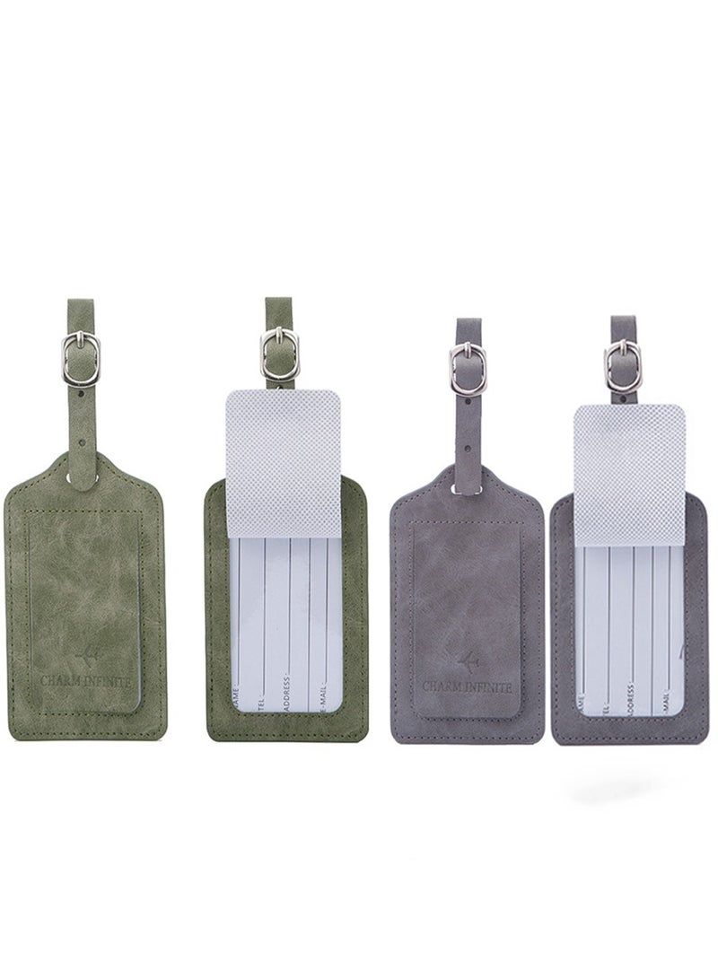 KASTWAVE Leather Luggage Tags, Leather Luggage Tags with Flap & Strap, Name ID Card for Luggage Suitcase, Sturdy Travel Bag Tags Identifier, Baggage Labels Personalized for Women Men, Cruise Ships - Image 1