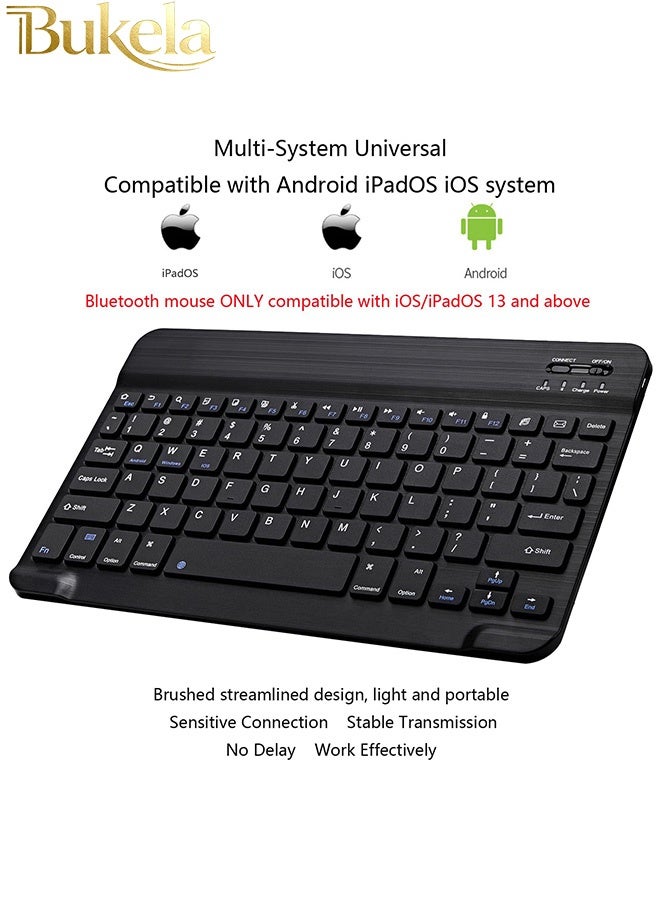 Bukela Rechargeable Bluetooth Keyboard and Mouse Combo Ultra-Slim Portable Compact Wireless Mouse Keyboard Set for Android Windows Tablet Cell Phone iPhone iPad Pro Air Mini, iPad OS/iOS 13 and above (Black) - Image 3
