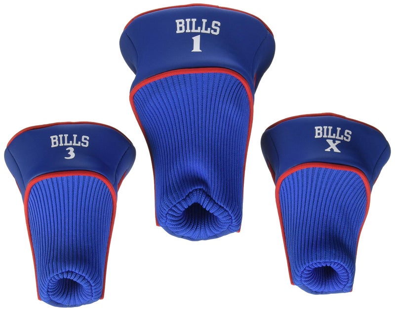 Team Golf NFL Buffalo Bills Contour Golf Club Headcovers (3 Count) Numbered 1, 3, & X, Fits Oversized Drivers, Utility, Rescue & Fairway Clubs, Velour lined for Extra Club Protection - Image 2