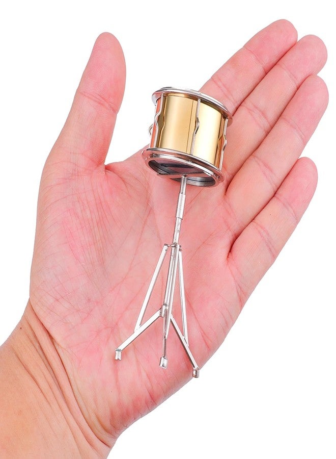 Dselvgvu Miniature Snare Drum with Case Brass Mini Musical Instrument Snare Drum Replica Collectible Figurines Music Birthday Gifts Christmas Home Decoration Display Ornament Model (Gold, 3.74"x1.57") - Image 2
