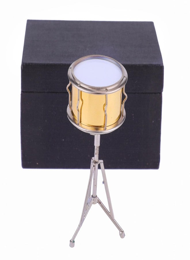 Dselvgvu Miniature Snare Drum with Case Brass Mini Musical Instrument Snare Drum Replica Collectible Figurines Music Birthday Gifts Christmas Home Decoration Display Ornament Model (Gold, 3.74"x1.57") - Image 4