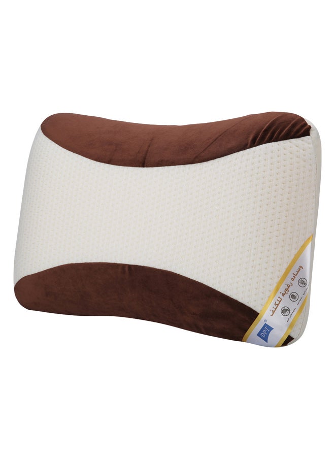 AL SANIDI Medical pillow with memory foam filling, Anti-Bacterial Neck and Shoulder Support Pillow, Brown*White, Size 35*55 Cm  - Image 1