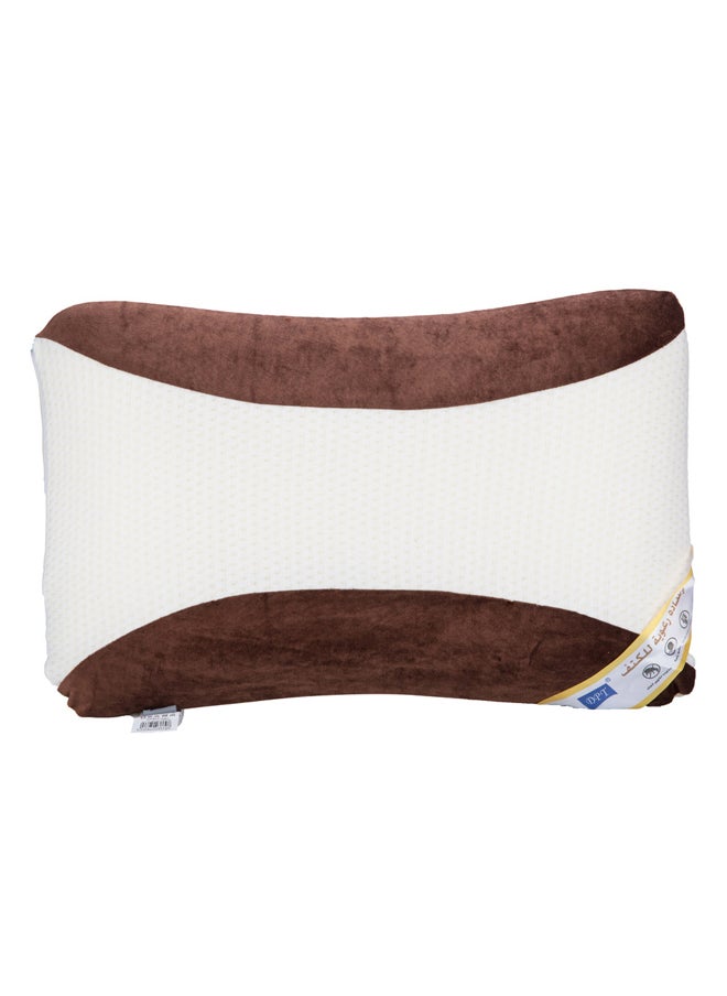 AL SANIDI Medical pillow with memory foam filling, Anti-Bacterial Neck and Shoulder Support Pillow, Brown*White, Size 35*55 Cm  - Image 2