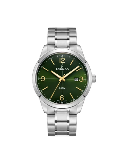 تورنيدو ساعة يد رجالية من الستانلس ستيل بعقارب - - . مم