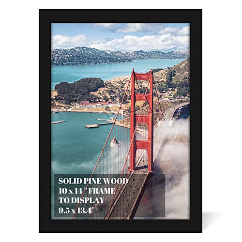 10x14 inch Wood Picture Frames for Wall HangingDiamond Painting Frames Rectangle Baby Scan Picture Frame for Family Walls DecorationAnniversaryWeddingChristmasHalloweenShowerCertificate Black