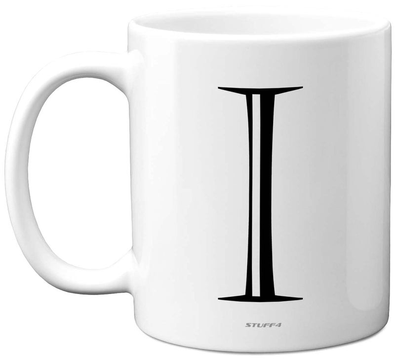 Stuff4 Personalised Alphabet Initial Mug  Letter I Mug Gifts for Him Her Fathers Day Mothers Day Birthday Gift 11oz Ceramic Dishwasher Safe Anniversary Valentines Christmas Retirement
