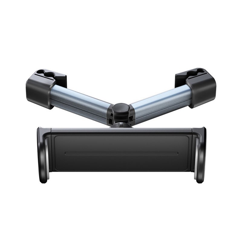 Headrest Phone Mount: Grey Universal Ball Design - Retractable Clamp Arm For 135-230mm Devices Headrest Tablet Mount For Backseat Car Viewing & Charging - Image 1