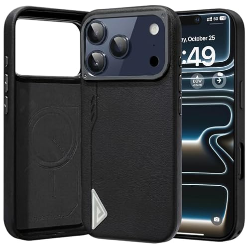 VONZEE Hybrid Shockproof Back Cover Case Compatible with iPhone 17 Pro Max 6.9'', TPU+ Polycarbonate Transparent Anti-Yellow Non-Slip Full-Body Protection Back Phone Case - Black - Image 1